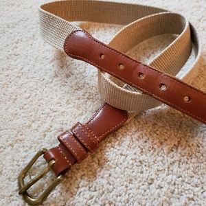 Linen and leather Coach waist belt